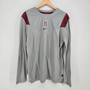 Nike Stanford Cardinal On-Field Dri-FIT Long Sleeve Shirt Mens Large Gray Maroon